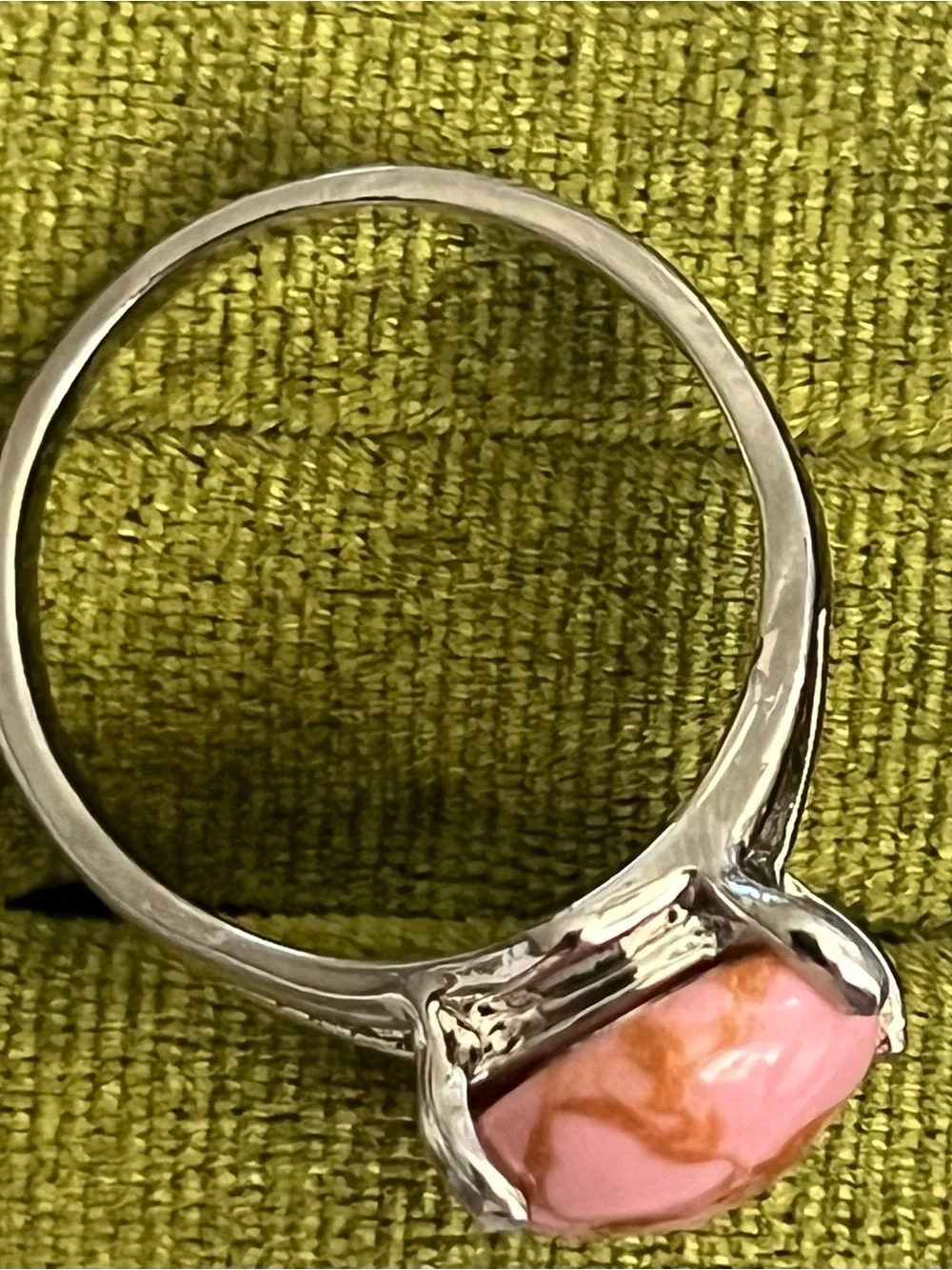 Elegant/Classic Titanium Steel Rose Marble Design Ring Size 9 NWT